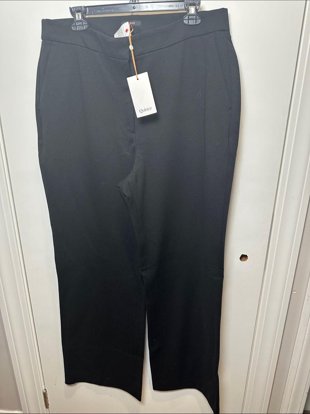 Quince Black Women's Tailored Straight-Leg Pants (101)